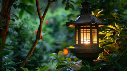 Picture of a garden lamp used to decorate a garden