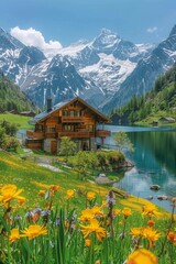 Fototapeta premium switzerlandfallgolden larksgolden autumngolden falllark treeslakeengadinautumnmountainstreesriver