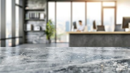 Stone table top with copy space. Office background