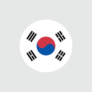 Flag of South Korea. The Korean white flag in the middle of which is the sign of yin and yang, trigrams are located in the corners. State symbol of the Republic of Korea.