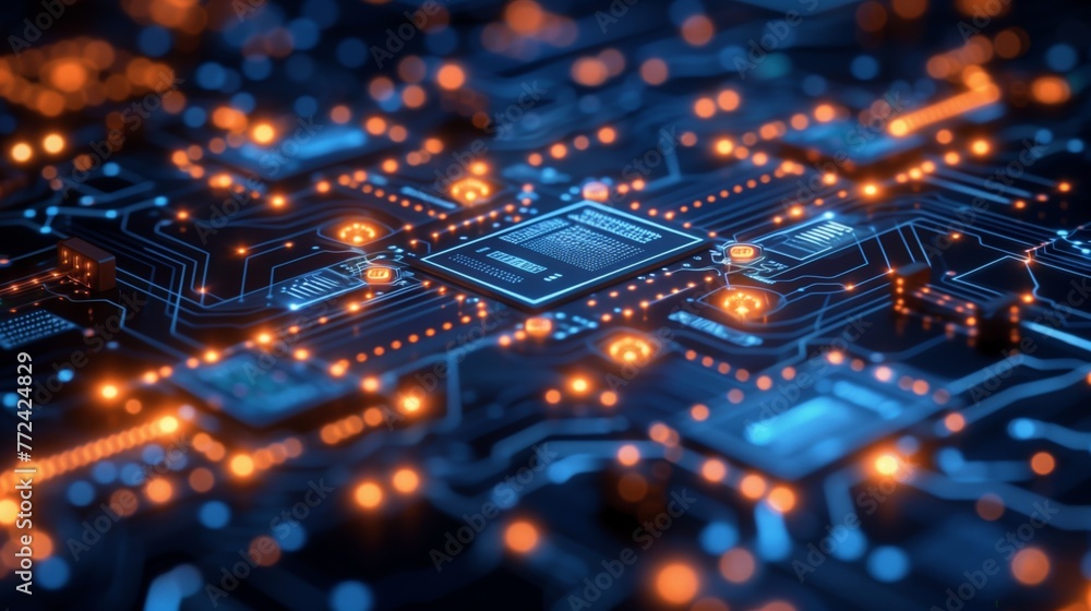 Poster Close-Up of a Computer Circuit Board