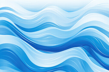 Fototapeta premium A blue wave with white ripples. The water is calm and peaceful. The blue color of the water is soothing and calming