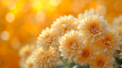 Beautiful chrysanthemum flowers with bokeh background