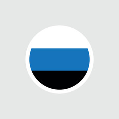 Flag of Estonia. Horizontal tricolor: blue, white, black. Symbol of the Republic of Estonia. Isolated vector illustration.