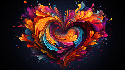 Heart artistic illustration design - obrazy, fototapety, plakaty