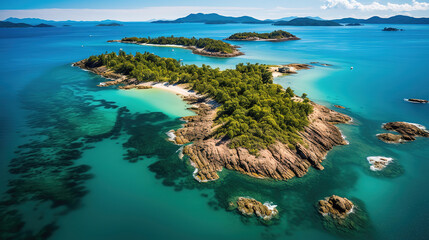 Fototapeta premium Aerial of the Whit Sunday Islands, Queensland