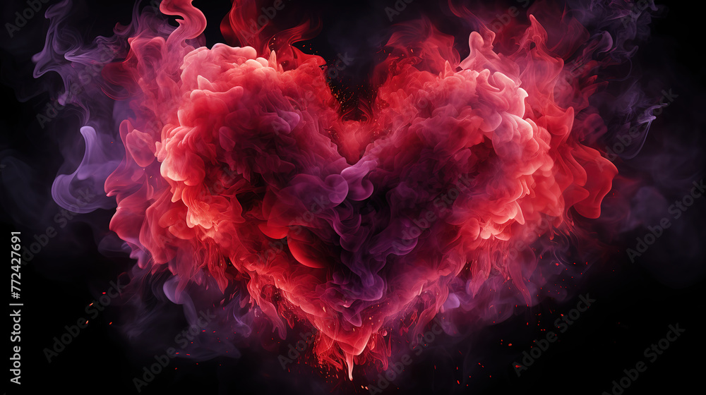 Poster heart background in bokeh style