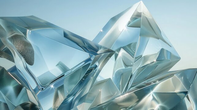 Abstract, glass-like structure with a crystalline appearance.abstract background of crystal refractions  , Realistic diamond crystal with caustic close up texture background 3D rendering
