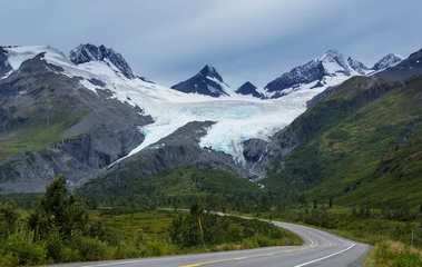 Wandcirkels aluminium Road in Alaska © Galyna Andrushko