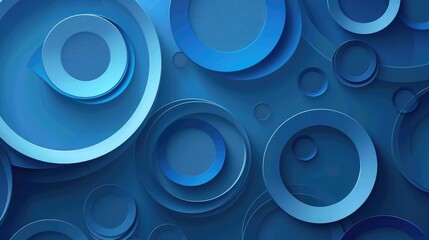 Abstract light and dark blue background with white rings and blue circles layered in modern abstract art design  ,Seamless organic pattern with blue circles, template wallpaper element