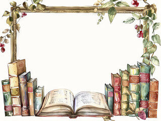 Literature Background on white with copy space