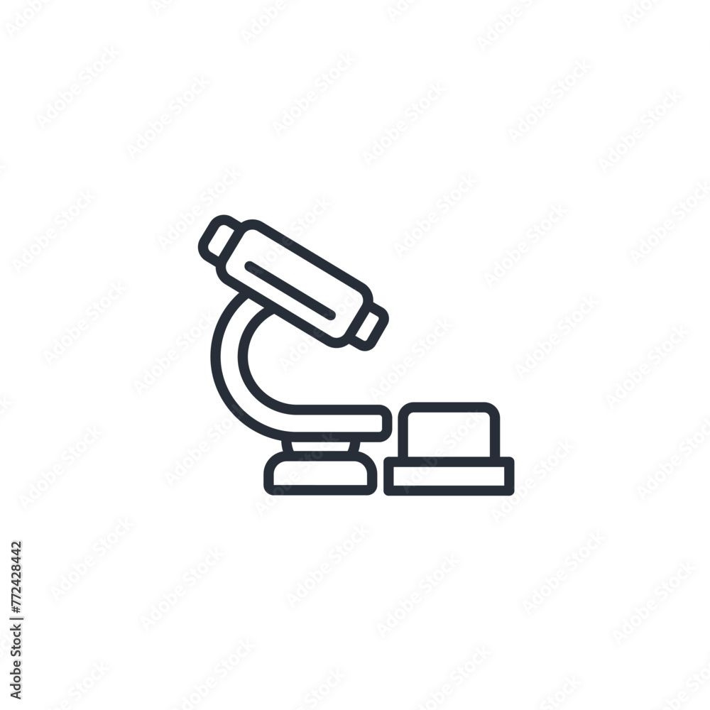 Poster microscope icon. vector.editable stroke.linear style sign for use web design,logo.symbol illustratio