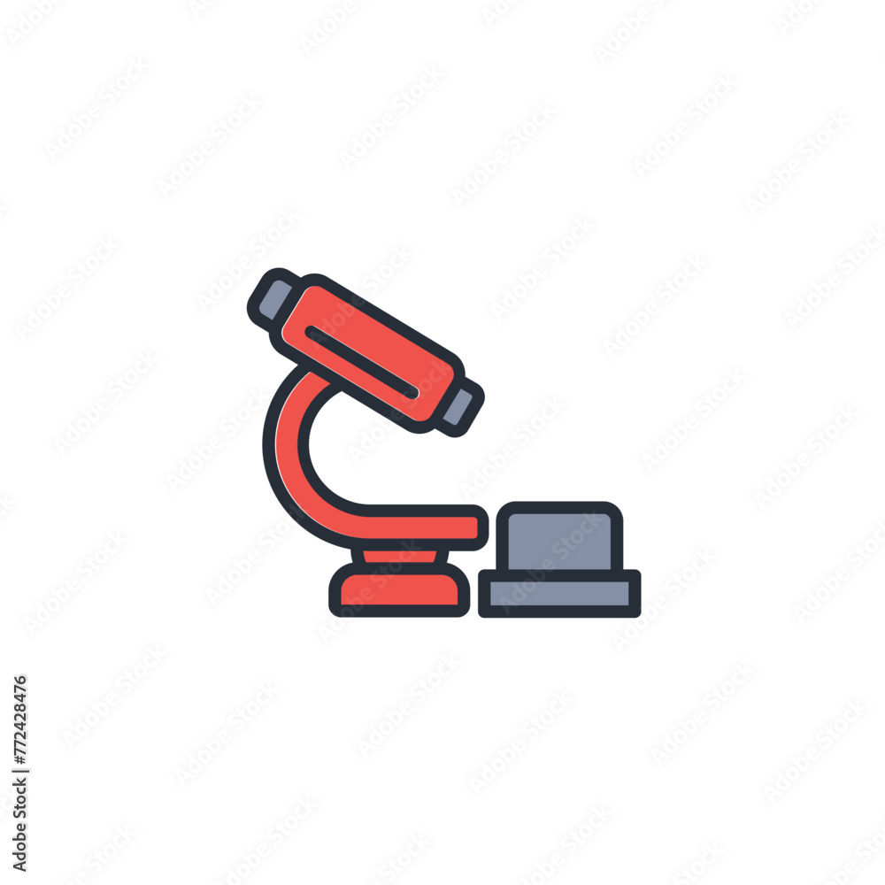 Poster microscope icon. vector.editable stroke.linear style sign for use web design,logo.symbol illustratio