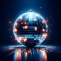 Fototapeta premium shiny disco ball disco, ball, party, mirror, dance, club, light, music, sphere, nightclub, disco ball, discoball, night, reflection, bright, shine, shiny, celebration, Ai generated 