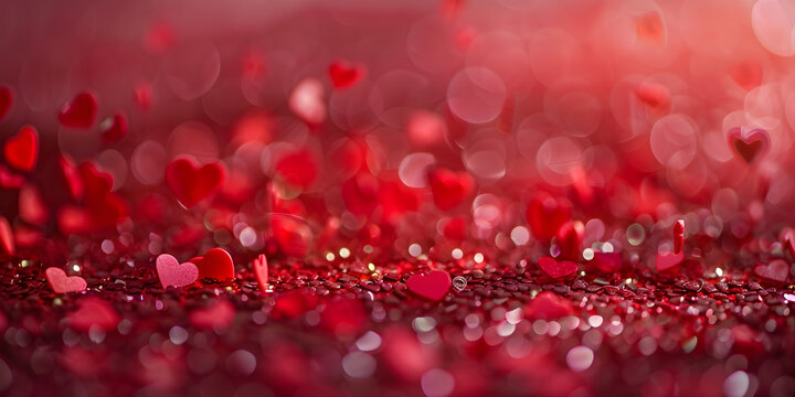 Defocused vintage lights with red glitter background, Background of glitter lights red and black abstract backgrounds.

