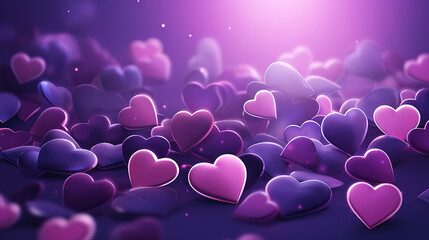 Valentines day background with hearts on a blue background