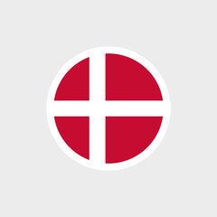 Obraz premium Flag of Denmark (Dannebrog). White cross on a red background. Symbol of the Kingdom of Denmark. Isolated vector illustration.