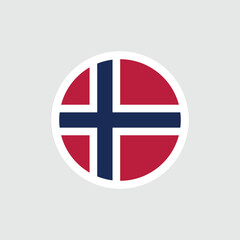 Obraz premium Flag of Norway. A blue cross with a white border on a red background. Symbol of the Kingdom of Norway. Isolated vector illustration.