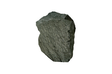 Specimen of Andesite rock isolated on white background. An extrusive rock intermediate in composition between rhyolite and basalt.