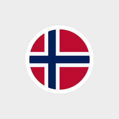 Flag of Norway. A blue cross with a white border on a red background. Symbol of the Kingdom of Norway. Isolated vector illustration.