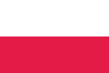 Flag of Poland. Red and white. Symbol of the Republic of Poland. Isolated vector illustration.