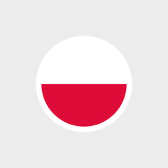 Flag of Poland. Red and white. Symbol of the Republic of Poland. Isolated vector illustration.