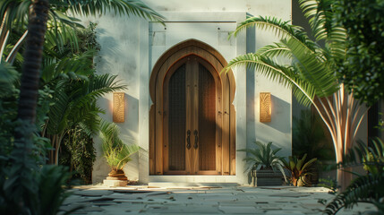 Ornate Entrance to a Tropical Residence