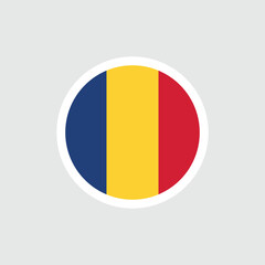 Fototapeta premium Flag of Romania. Tricolor: blue, yellow, red. State symbol. Isolated vector illustration.
