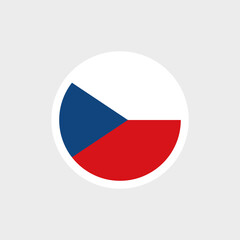 Czech flag. Tricolor: blue, white, red. Symbol of the Czech Republic. Isolated vector illustration.