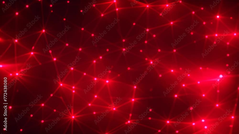 Poster this photo showcases a dark background with red lines and dots, creating a striking and visually eng