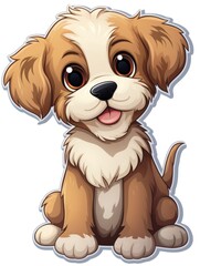 Fototapeta premium An adorable picture of a puppy showing off the cuteness of the dog on a white background.