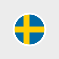 Fototapeta premium Flag of Sweden. Yellow cross on a blue background. Symbol of the Kingdom of Sweden. Isolated vector illustration.