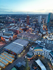 City Centre Buildings of Birmingham Central City of England United Kingdom During Sunset. March...