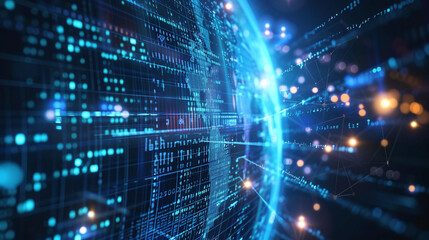 Data exchange, digital technology background, software development, cloud computing. Business Intelligence, global network, Data analysis, technician team computer programming, internet technology