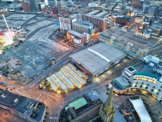 City Centre Buildings of Birmingham Central City of England United Kingdom During Sunset.