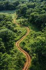 Rural Road from Above Vie, road adventure, path to discovery, holliday trip, Aerial view