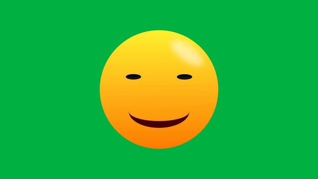 Seamless blinking eye emoji. Winking emoji expression on green screen.