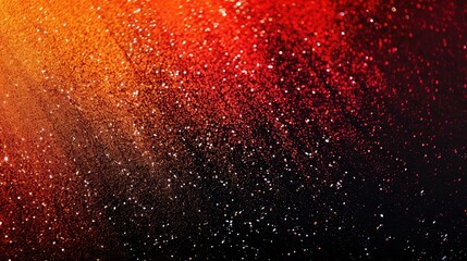 Color gradient grainy background, red orange white illuminated spots on black, noise texture effect , Abstract background with explosion of particles. 3d rendering, different shades of the same color.