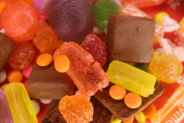 Colorful Tasty Sweet Mix Candies Background