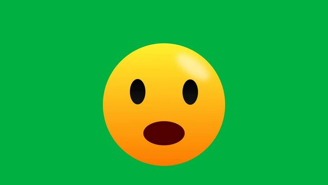 Seamless animation of head blasting emoji on green screen. Head blasting expression emoticon.