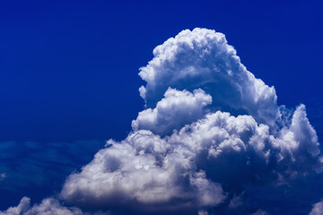 Beautiful cumulonimbus clouds with blue sky background.