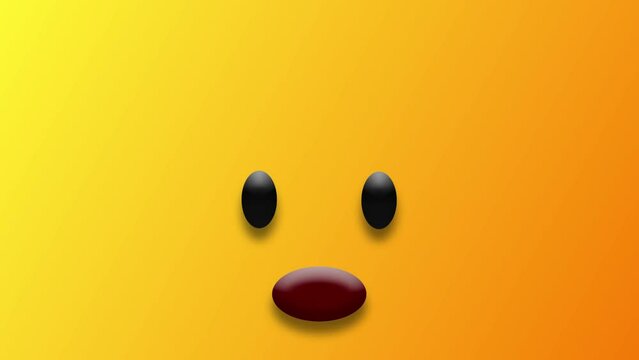 Head blast emoji background. Seamless animation of head blast expression on gradient colour background.