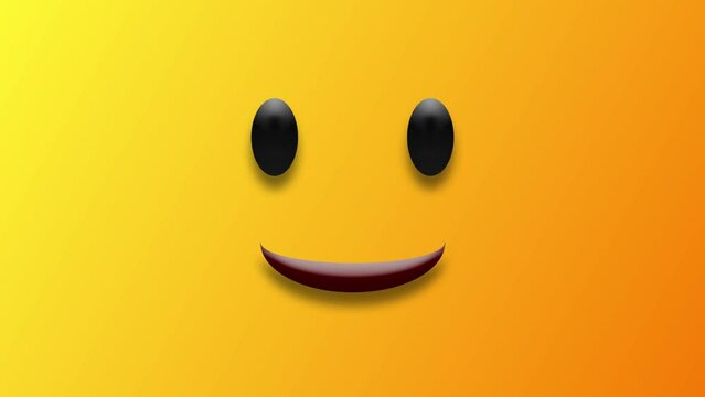 One eye blinking emoji background. Seamless animation of simple smiling and one eye blinking.