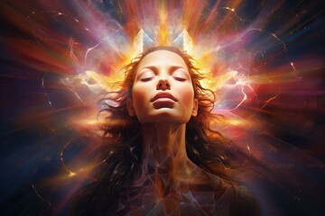 Profound Spiritual awakening astral. Astral star science. Generate Ai - obrazy, fototapety, plakaty