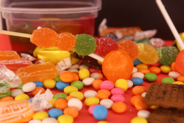 all kinds of colorful chocolate candies wallpaper