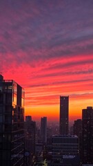 sunset over the city