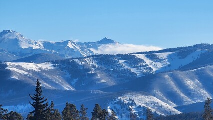 snow covered mountains