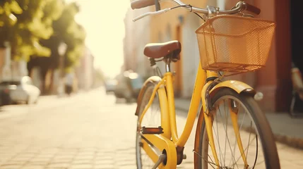 Deurstickers bicycle in the street © Saba