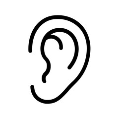 Hand drawn doodle style ear line icon.