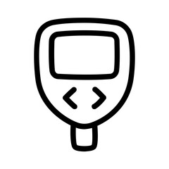 Hand drawn doodle style glucose monitor line icon.